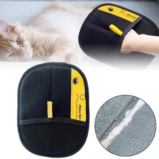 Black and yellow Rhino Belt product with a cat and close-up of texture
